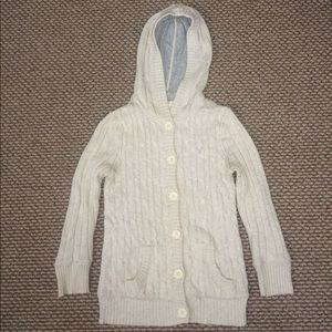 Cream cable knit button up sweater